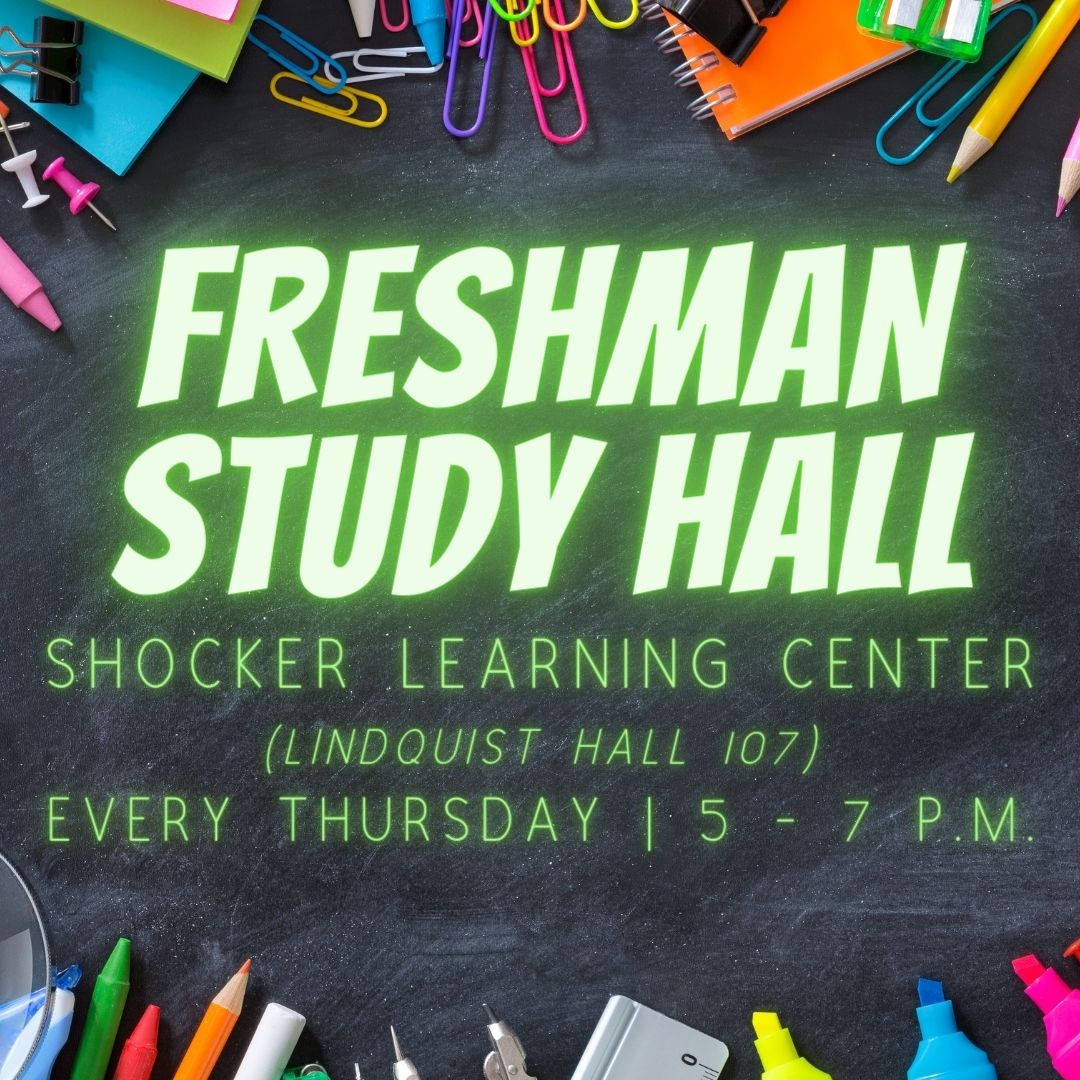📚 Don't miss out! Join us today from 5-7pm at the Shocker Learning Center in Lindquist Hall for an enriching study hall session. Your amazing transition mentors will be there to guide you, and we've got light snacks to keep you fueled. 💪📖 #FreshmanStudyHall