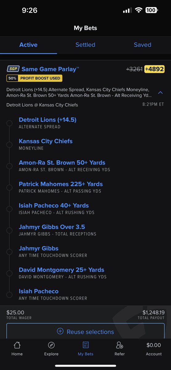 Chippicks4's tweet photo. Football is officially back today. Let’s get paid. #nflsgp https://t.co/FIldSecxP2