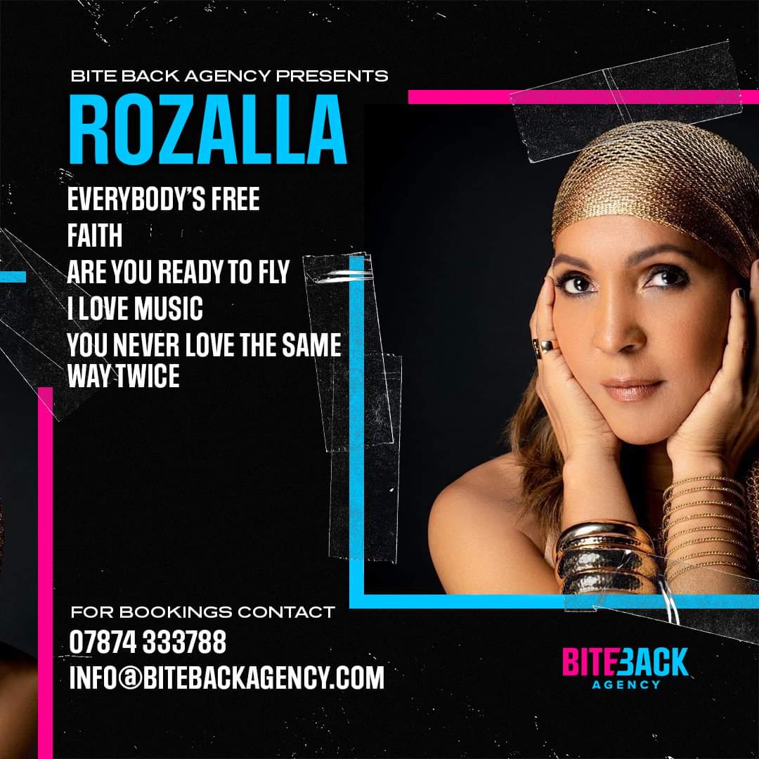 Please contact The Bite Back Agency if you would like to book The Queen of Rave Rozalla.

Tel: 07874 333788
or
Email info@bitebackagency.com
