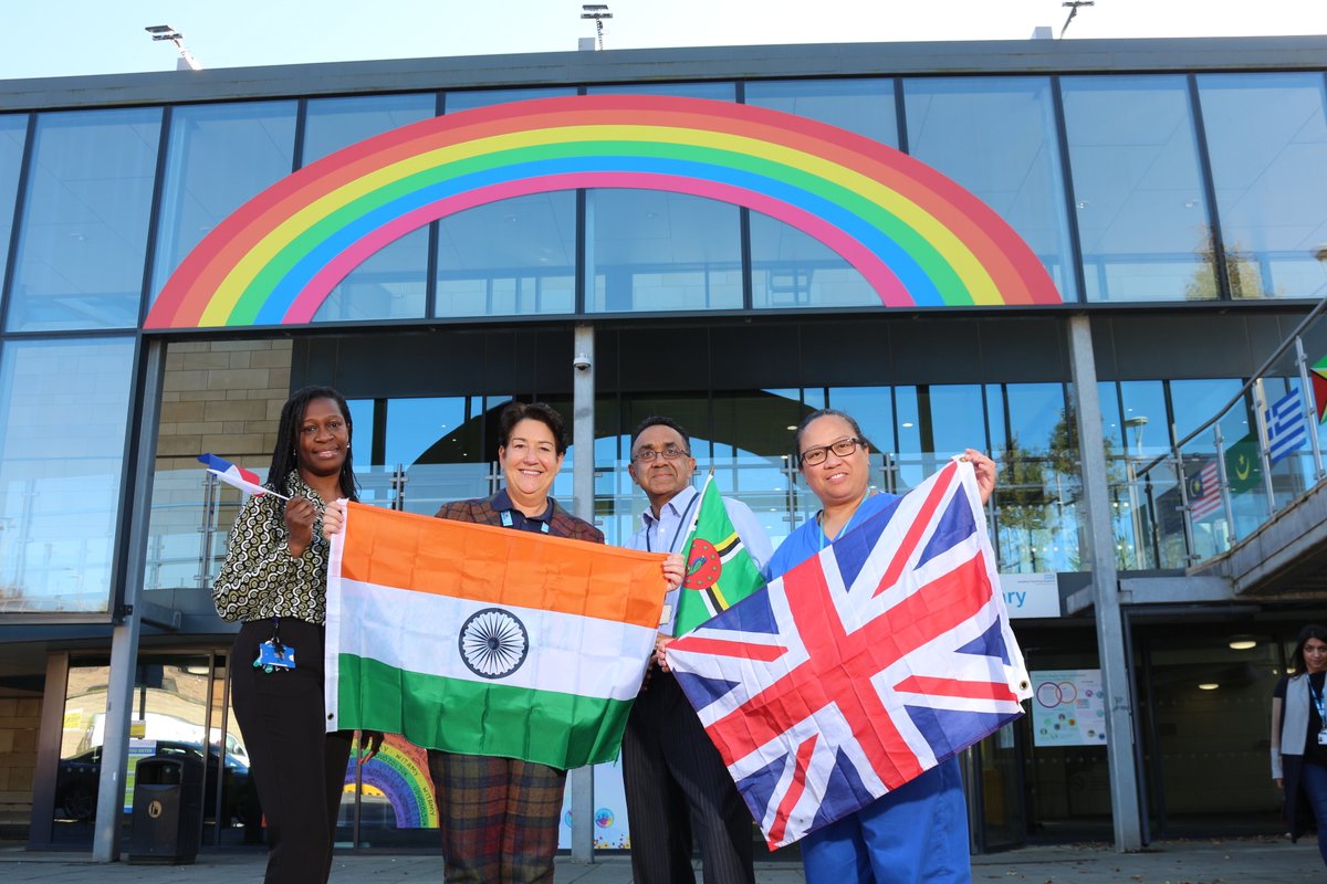 BTHFT's tweet photo. It's a year since we put on permanent display more than 75 colourful flags, each representing the background &amp; heritage of our wonderful BTHFT colleagues. Our diverse #family makes us who we are &amp; we recognise the cultures &amp; richness our colleagues bring to the #NHS 💙 https://t.co/8XsafkIsjW