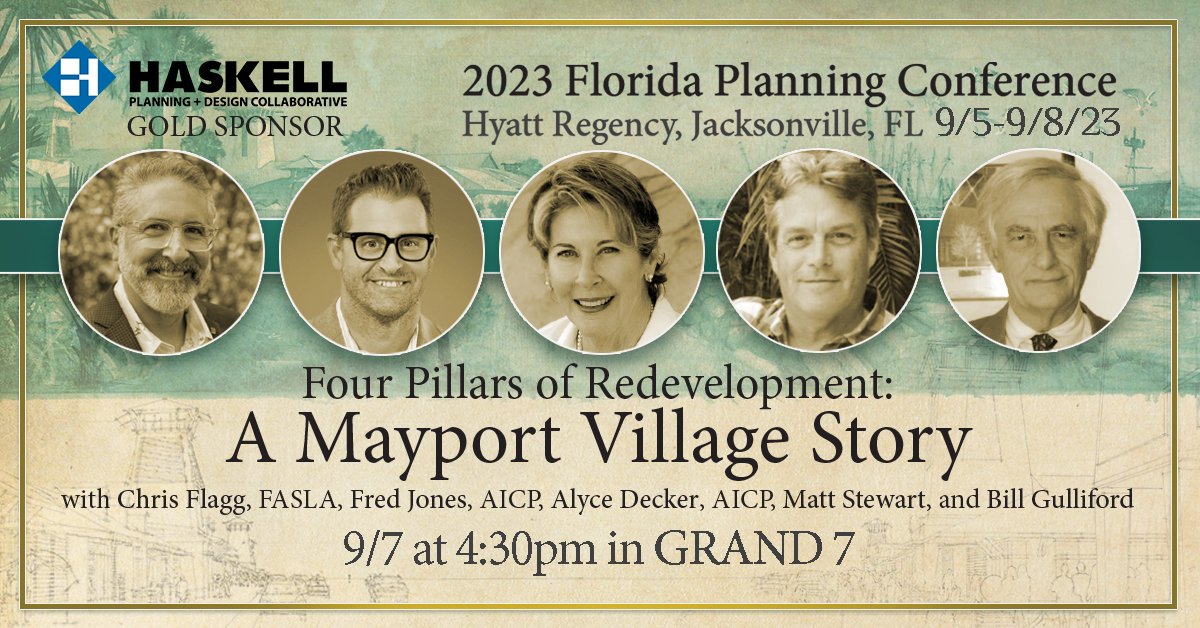 Haskell (@haskellco) on Twitter photo Haskell’s Planning + Design Collaborative is presenting Four Pillars of Redevelopment: A Mayport Village Story at 4:30 pm to reveal how redevelopment will drive future roadway improvements to support a walkable destination & waterfront village. Please join us! #FPC23 <a href="/APAFlorida/">APA Florida</a> Haskell’s Planning + Design Collaborative is presenting Four Pillars of Redevelopment: A Mayport Village Story at 4:30 pm to reveal how redevelopment will drive future roadway improvements to support a walkable destination & waterfront village. Please join us! #FPC23 <a href="/APAFlorida/">APA Florida</a>