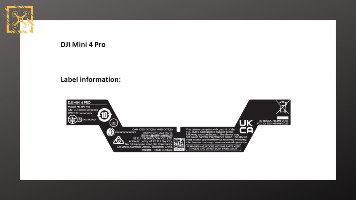 👉Confirmed! DJI Mini 4 Pro has appeared in the FCC database. 
#dji #djimini4pro