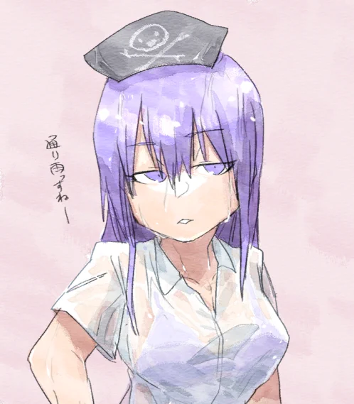 ふと思い立ったし濡れ透けブラ描くか〜って描いた後に気付く、ナタリーちゃんはノーブラ勢ということに