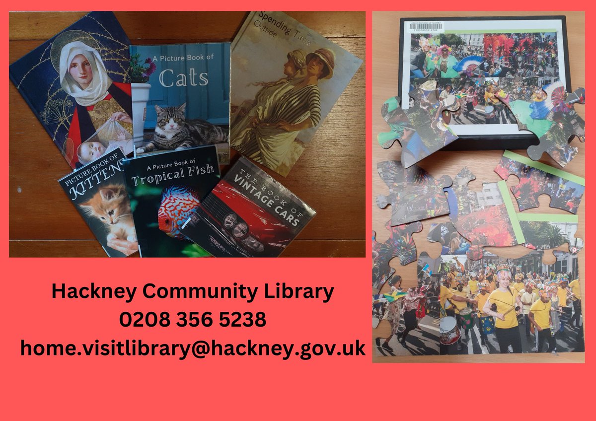 We've got new #DementiaFriendly books at #HackneyCommunityLibrary, alongside our unique #Hackney jigsaws. If you know someone who'd benefit from our home delivery service, get in touch!

tinyurl.com/36bzm8db

#homevisitlibraries
@AgeUKEastLondon 
@HackneyDAA
@HackneyCarers