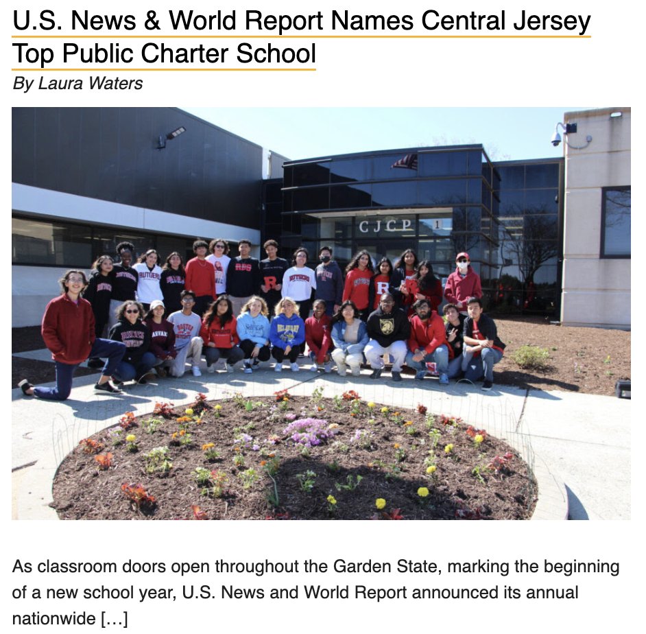 CJCP is the #1 Charter High School in New Jersey!
njedreport.com/u-s-news-world…

<a href="/usedgov/">U.S. Department of Education</a> <a href="/NJGov/">New Jersey</a> <a href="/SomersetCoNJDOE/">Somerset County Office of Education</a> <a href="/DrAllenMcMillan/">Angelica Allen-McMillan</a> <a href="/NewJerseyDOE/">New Jersey Department of Education</a> <a href="/NJPCSA/">New Jersey Public Charter Schools Association</a> <a href="/charteralliance/">publiccharters.org</a>
