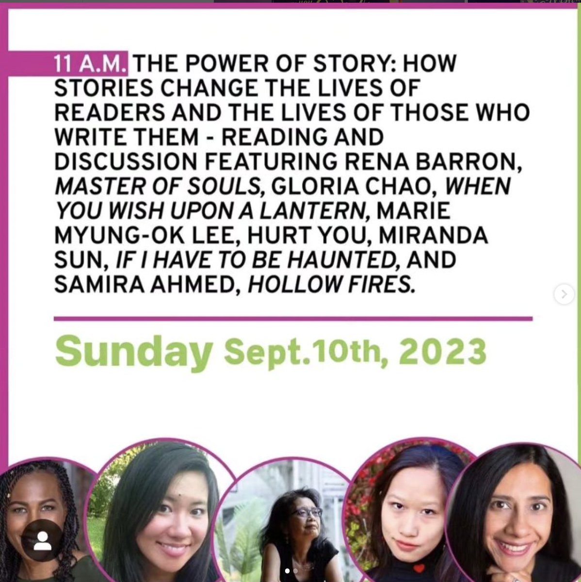 Marie Myung-Ok Lee (@mariemyungoklee) on Twitter photo SUNDAY September 10th at 11am on the north stage at the iconic @printersrowfest this weekend!
Panel with the fabulous <a href="/renathedreamer/">Rena Barron - Book News and Updates Account</a> @themirandasun & @sam_aye_ahm <a href="/gloriacchao/">Gloria Chao | THE EX-GIRLFRIEND MURDER CLUB</a> on how stories change the lives of readers and writers. And we'll be signing books afterward!
✍️ SUNDAY September 10th at 11am on the north stage at the iconic @printersrowfest this weekend!
Panel with the fabulous <a href="/renathedreamer/">Rena Barron - Book News and Updates Account</a> @themirandasun & @sam_aye_ahm <a href="/gloriacchao/">Gloria Chao | THE EX-GIRLFRIEND MURDER CLUB</a> on how stories change the lives of readers and writers. And we'll be signing books afterward!
✍️