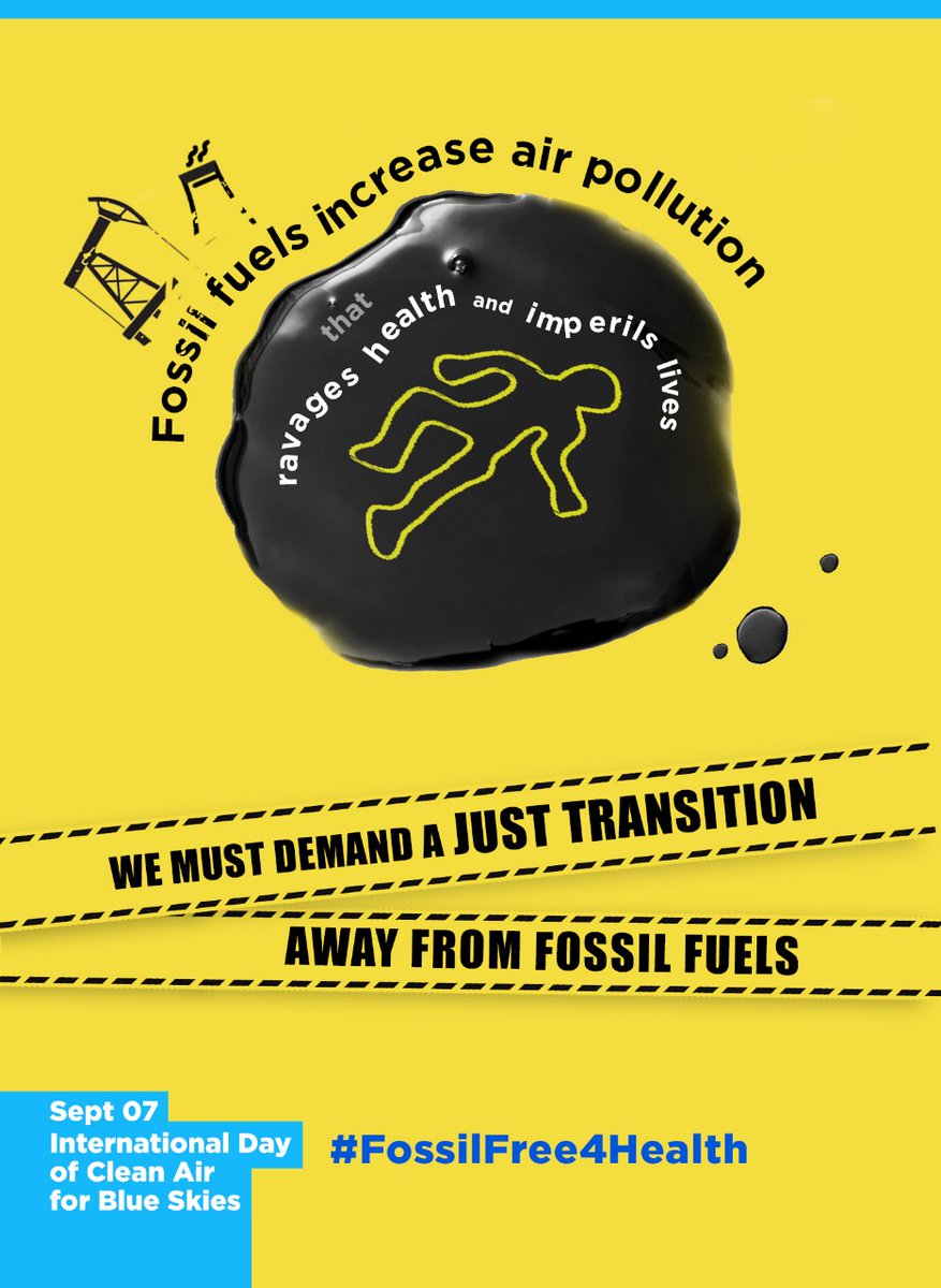 Breathing clean air is a fundamental right! Fossil fuels contribute to harmful air pollution & jeopardize our health & environment. It's time we prioritize RE & sustainable solutions for a healthier future for all. #TogetherForCleanAir and let's work towards #FossilFree4Health
