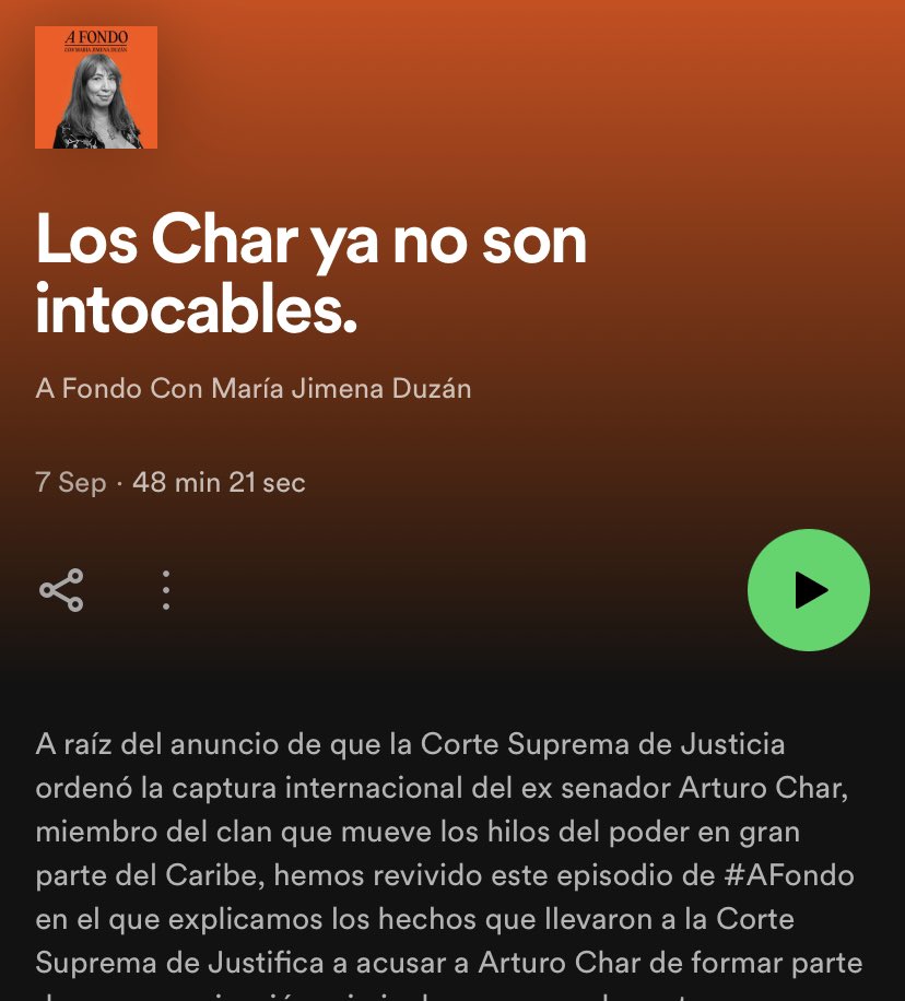 MJDuzan's tweet photo. AL AIRE/ A raíz del anuncio de que la Corte Suprema de Justicia ordenó la captura internacional del ex senador Arturo Char, miembro del clan que mueve los hilos del poder en gran parte del Caribe, hemos revivido este episodio de #AFondo en el que explicamos los hechos que llevaron a la Corte Suprema de Justifica a acusar a Arturo Char de formar parte de una organización criminal que compraba votos para que pudieran ganar las elecciones. A este proceso también está vinculado Alex Char, su hermano y actual candidato a la alcaldía de Barranquilla y quien tiene más de 40 investigaciones en su contra que no se mueven.
¿Estamos ante el comienzo del fin del clan Char?
➡️➡️➡️ https://t.co/dq4ZrdpDd8