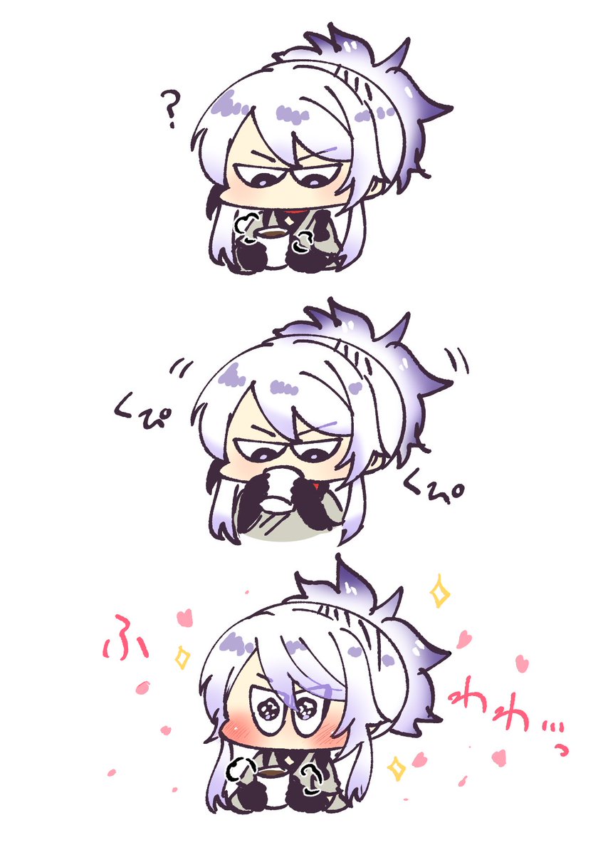 「ココアをくぴくぴするむこちゃん」|焦土の片桐🦀のイラスト
