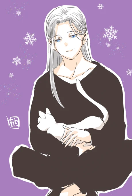 銀髪&amp;長髪お兄さん描いたよ! 
