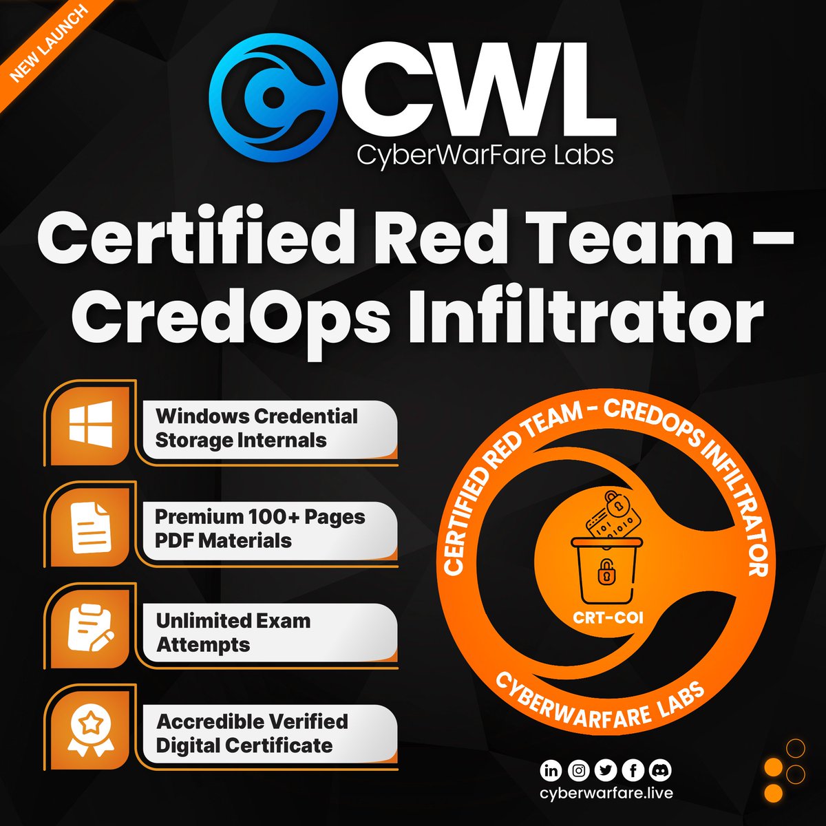 cyberwarfarelab's tweet photo. β Certified Red Team β CredOps Infiltrator (CRT-COI) Mini-Course !
πENROLL NOW!
https://t.co/E0yDmVS7mG
#certifiedredteamcredopsinfiltrator #cybersecuritycertifications #cybersecuritytrainingforbeginners #crtcoi #redteamtraining #newcourse #bestoffer #cyberwarfarelabs https://t.co/cKg3yxOTvH