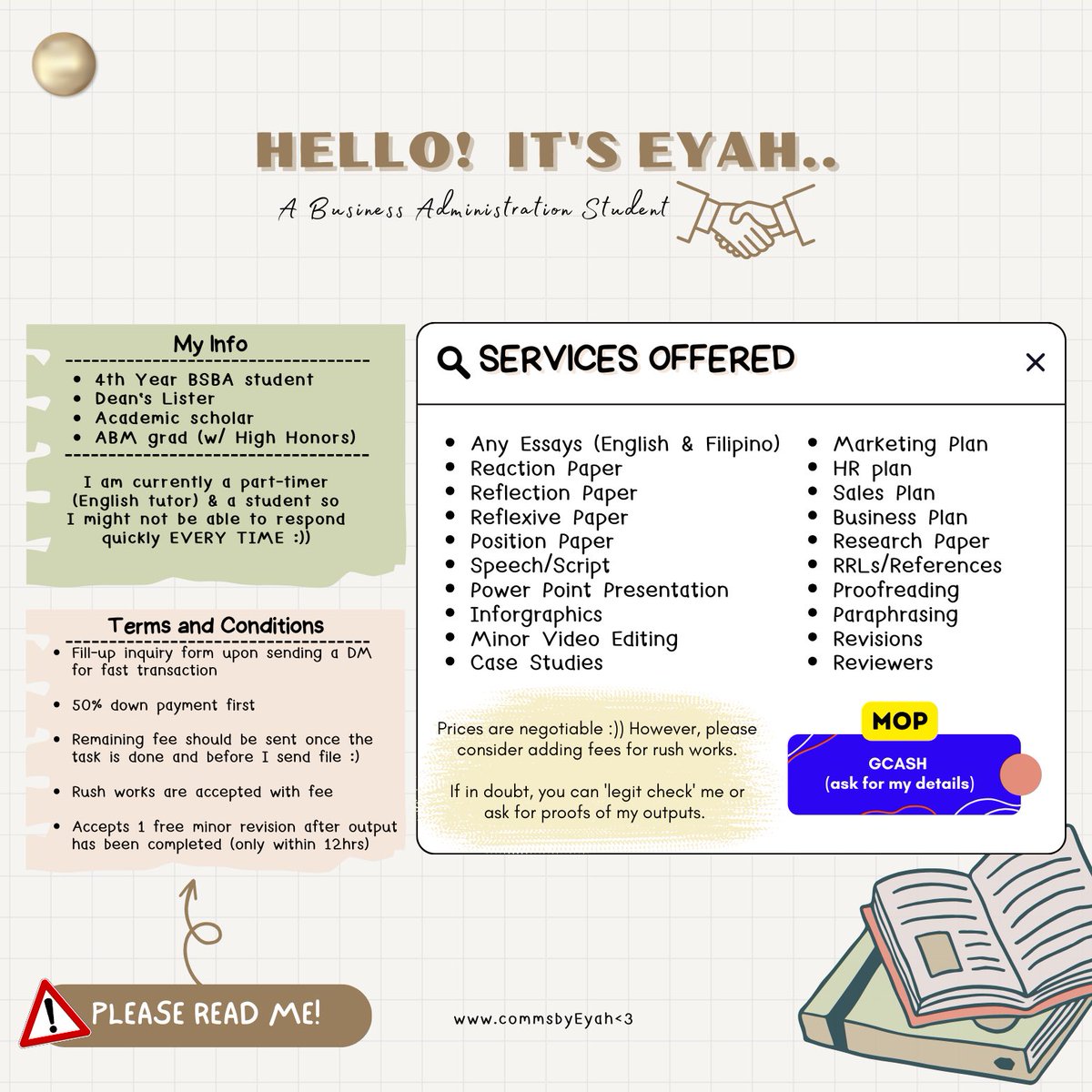 comms_13's tweet image. 📌Lf Clients! 
Please take time to read the attached infos below☺️ Thank you!! 

#eyah_comms (for proofs)
DM for inquiries &amp;lt;3