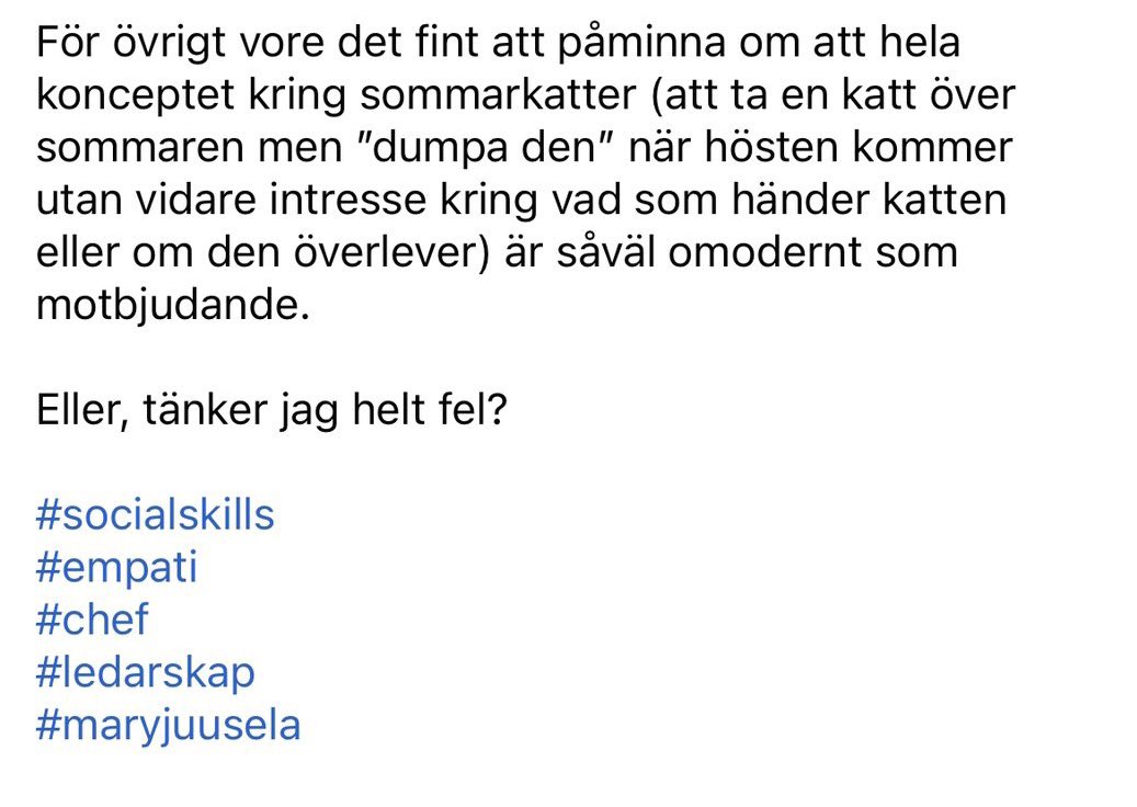 Sommarkatten känns inte helt trovärdig heller, va?