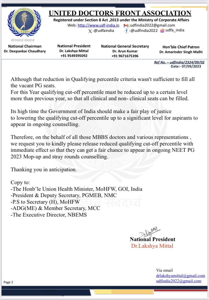 Indian__doctor's tweet photo. A big number of seats are remains vacant in #Neetpg2023,

Requesting @NMC_IND @mansukhmandviya @DghsIndia @MoHFW_INDIA to kindly please look into this matter on a serious note & release revised qualifiying criteria for #NEETPG2023 #Counselling #CUTOFF #REVISION with immediate effect. 

@ANI @ZeeNews @ABPNews @ndtvindia @