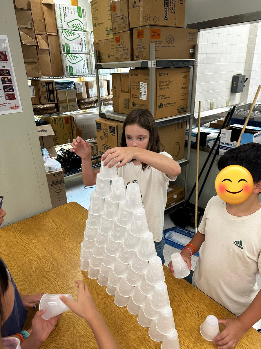 On our second day of school, we met up with the other 5th grade classes to work on our engineering and perseverance skills!