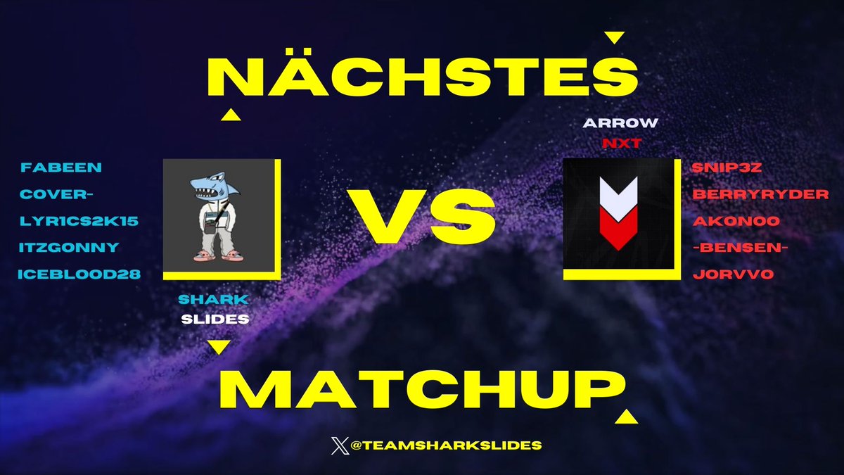 Shark Slides (@teamsharkslides) on Twitter photo Am Samstag den 09.09.2023 um 19:00 Uhr ist es wieder so weit!
Unsere Sharks bestreiten Ihr nächstes ESL-Meisterschaft Bo2 wenn man jedoch auf die Gegner schaut, könnte man meinen es wäre ein Freundschaftsspiel.
Line-Up
<a href="/ImFaben/">FabeeN</a>
@covercsgo
<a href="/lyr1csCSGO/">lyr1cs : )</a>
<a href="/ItzGonny/">Gonny</a>
<a href="/FourBloodTwo/">IceBlood28</a> Am Samstag den 09.09.2023 um 19:00 Uhr ist es wieder so weit!
Unsere Sharks bestreiten Ihr nächstes ESL-Meisterschaft Bo2 wenn man jedoch auf die Gegner schaut, könnte man meinen es wäre ein Freundschaftsspiel.
Line-Up
<a href="/ImFaben/">FabeeN</a>
@covercsgo
<a href="/lyr1csCSGO/">lyr1cs : )</a>
<a href="/ItzGonny/">Gonny</a>
<a href="/FourBloodTwo/">IceBlood28</a>