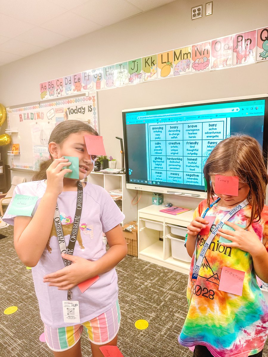 Today in Room 306: My friends are identifying their classmate’s external and internal traits and we’re having a blast! #fielderpride