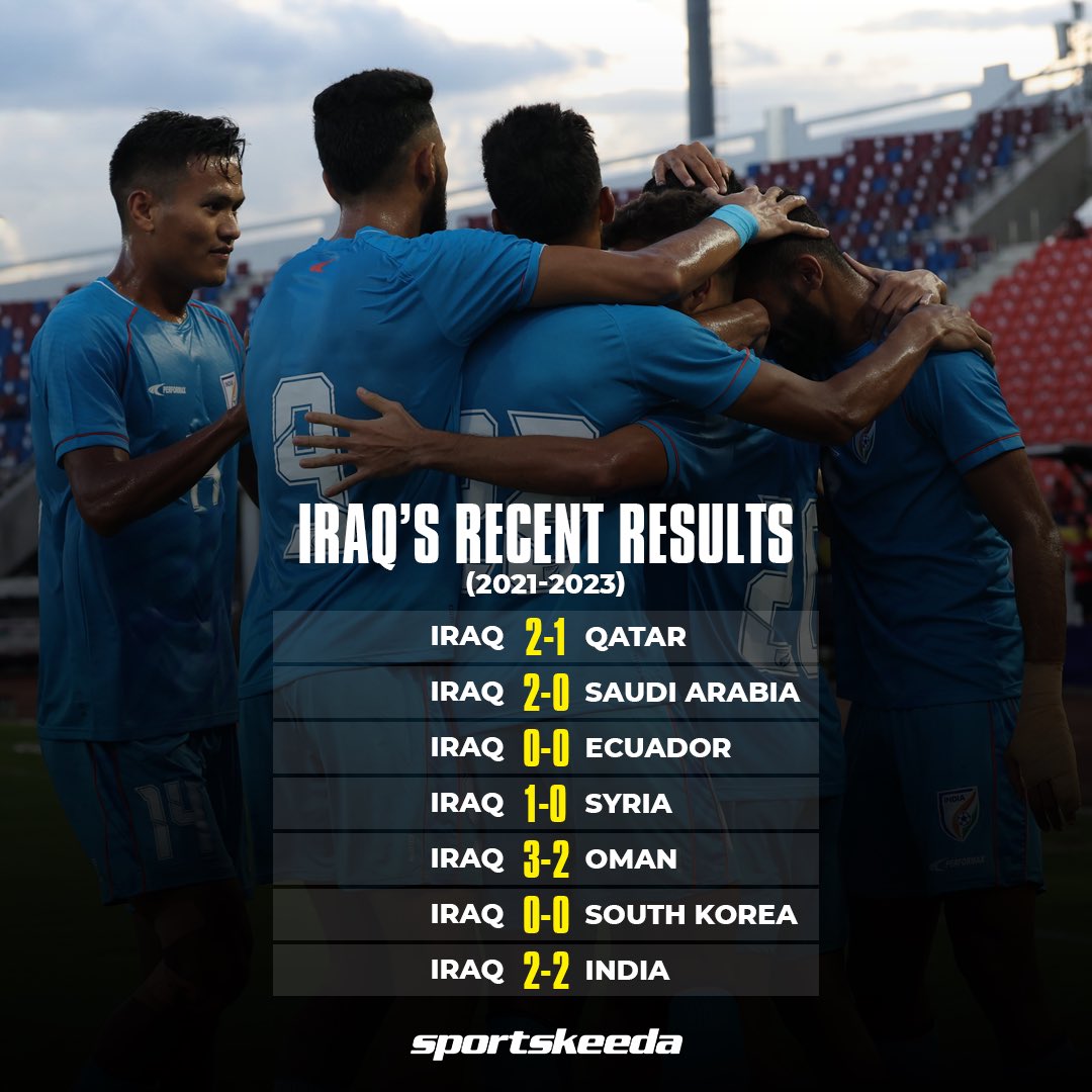 Sportskeeda's tweet photo. India stop mighty Iraq at the King's Cup! 🇮🇳💪

#IndianFootball #BackTheBlue #SKIndianSports https://t.co/D68DKsk1Ny