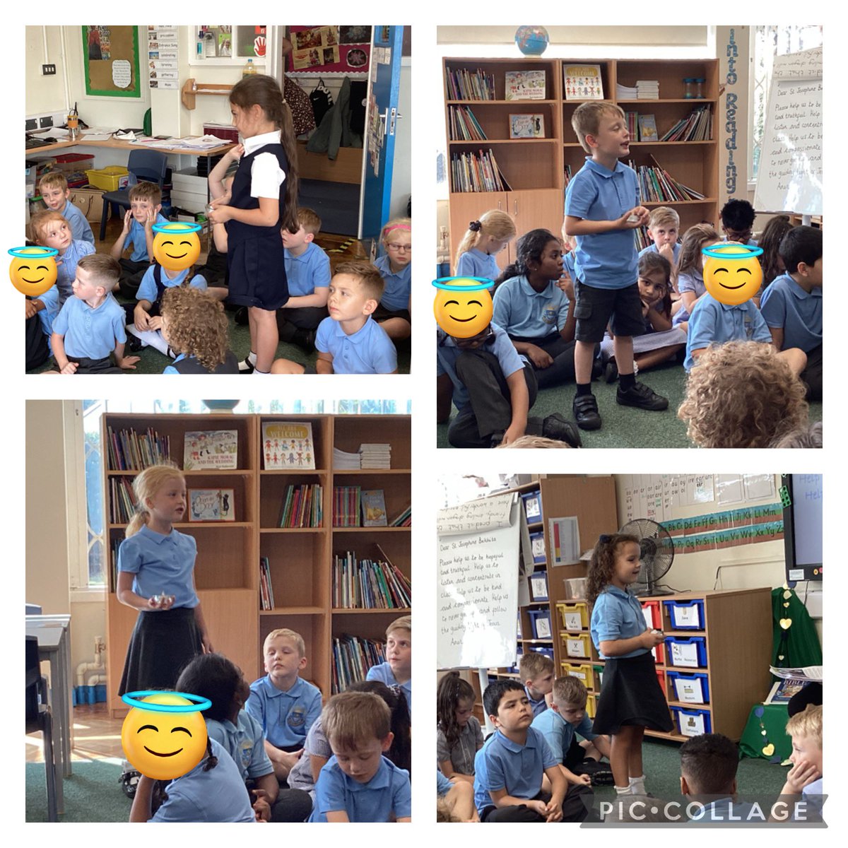 OurLadysCP's tweet photo. Some of our year 2 pupils have been leading their collective worship about St Josephine Bakhita, who is their class saint. #CST #CollectiveWorship #REInAction @OurLadyandAllS1 https://t.co/QUZwez6Ous