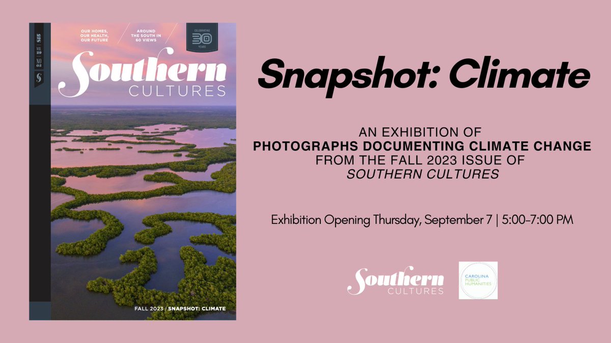 Hope to see you at the Snapshot: Climate opening tonight at the Love House! 5-7pm. Free & open to all. humanities.unc.edu/event/snapshot…