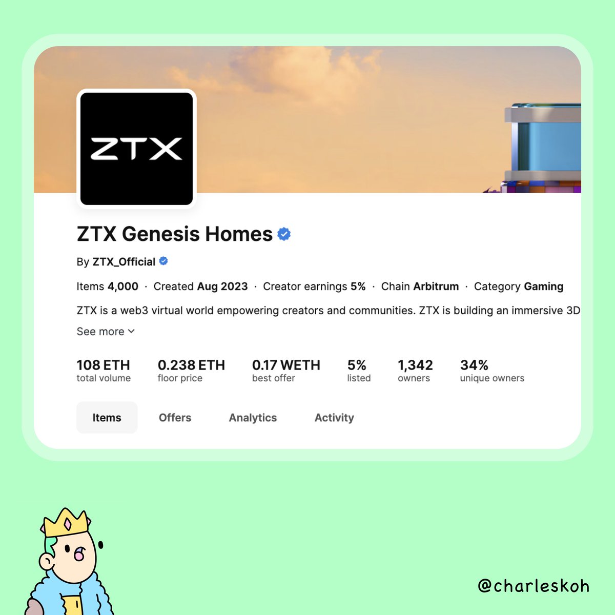 Update: <a href="/ZTXofficial/">ZTX</a> has entered the Top 31 rank (24h) in all chains and #1 on <a href="/arbitrum/">Arbitrum</a> in the last 7 days.  

→ 8x since presale
→ 4x since public sale
→ Broke 100 ETH volume
→ 0.238 floor price