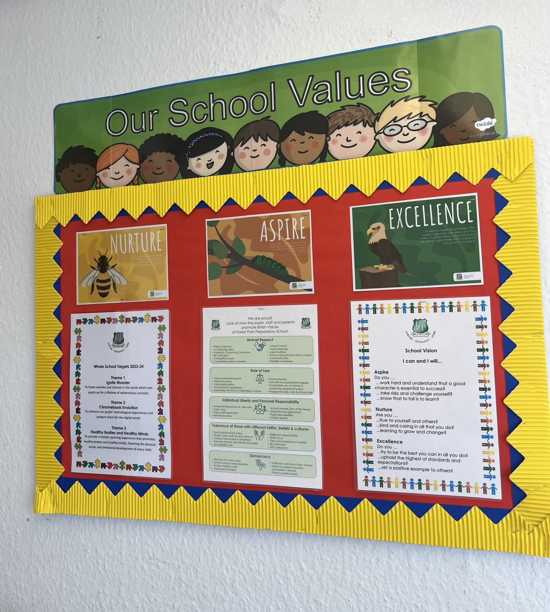 ForestParkHead's tweet photo. Introducing our school priorities and values for 2023-24.
#icanandiwill #fppnurture #fppaspire #fppexcellence https://t.co/Gl34C6CDOR