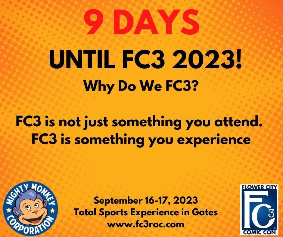 fc3roc's tweet photo. 9 Days until #FC3! #FC32023 #ROC #WhereItAllComesTogether https://t.co/Zxlder9Pyz