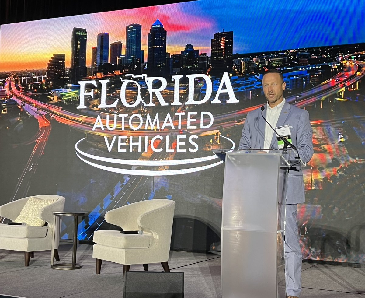 THEA CEO Greg Slater giving welcome remarks as we kick off the #2023FAVSummit in Tampa. “We are truly defining the future of mobility.”