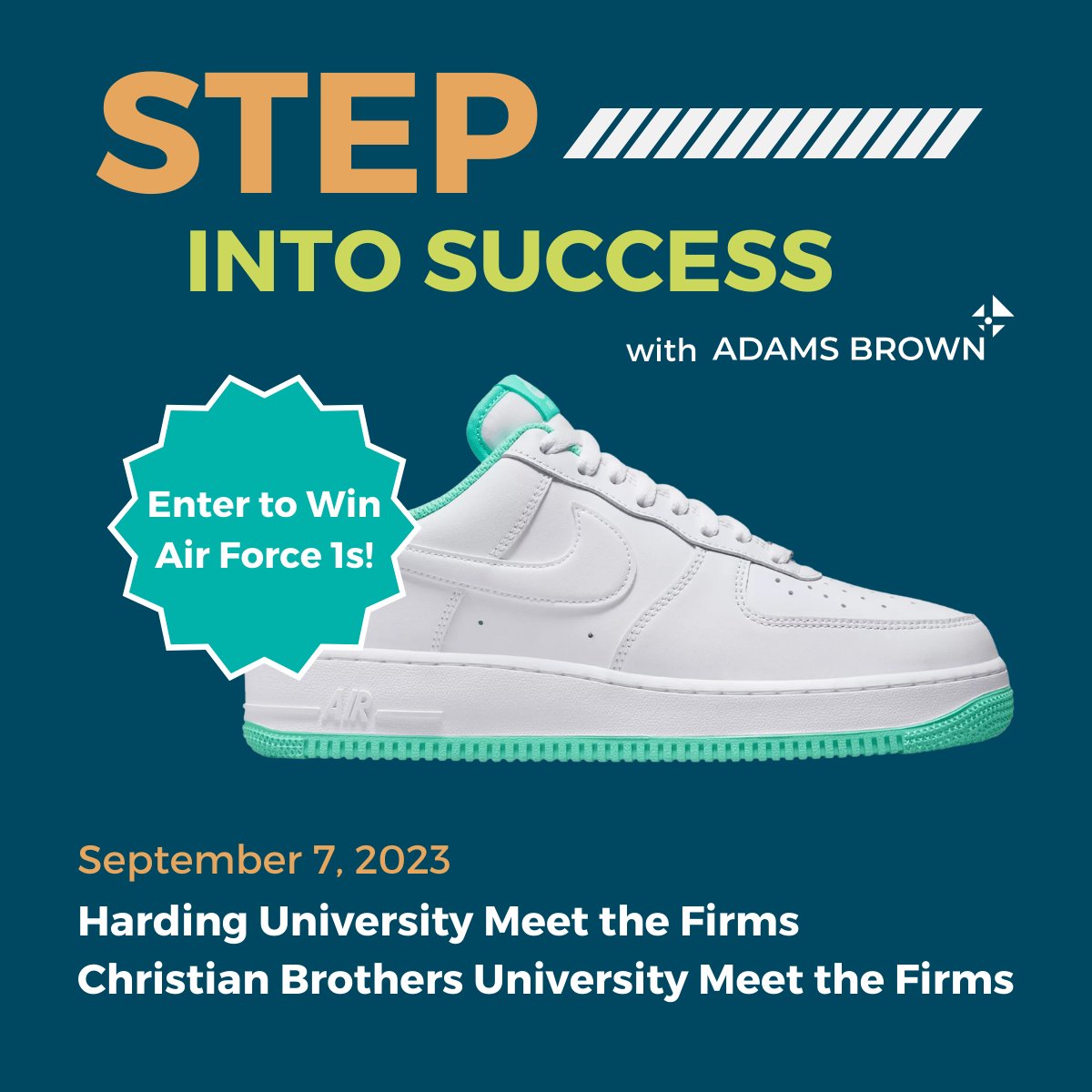 KansasCPAs's tweet image. Want to win a pair of Air Force 1s? Meet our campus ambassadors today at @HardingU or @FromCBU to learn about what it's like to #WorkWithAdamsBrown. 

#cbubusiness #HardingUniversity #ChristianBrothersUniversity #campusrecruitment