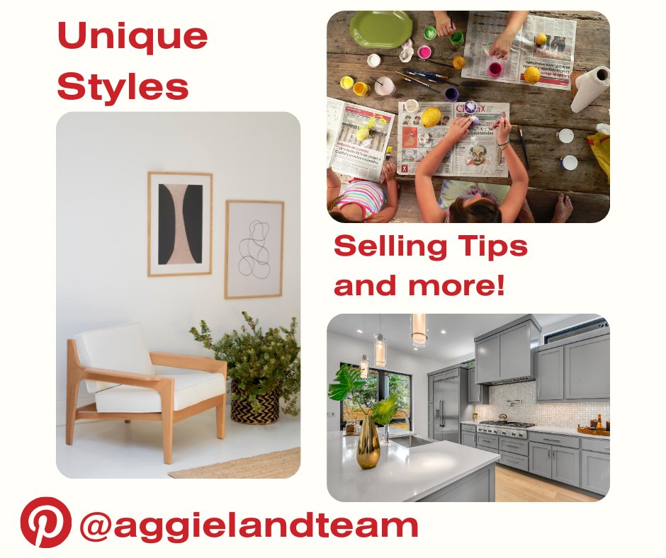 AggielandTeam's tweet image. Find all of your Home needs on our Pinterest page! We love sharing tips and tricks! 
ow.ly/BIYF50PIng0

#HomeDecor #HomeTips #DIYHomeProjects #PinterestInspiration #HomeImprovement #HomeRenovation #Listings