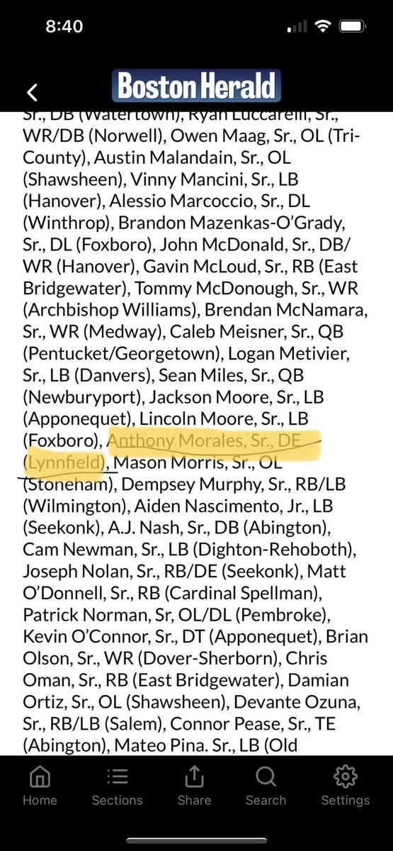 Thank you <a href="/BostonHeraldHS/">Danny Ventura</a> <a href="/bostonherald/">Boston Herald</a> for including me in the Division 5-6 Preseason players to watch list! <a href="/MrLamusta/">Coach Pat Lamusta</a> <a href="/LHSPioFootball/">Lynnfield High Pioneer Football</a> <a href="/Lynnfield_AD/">Lynnfield Athletics</a>