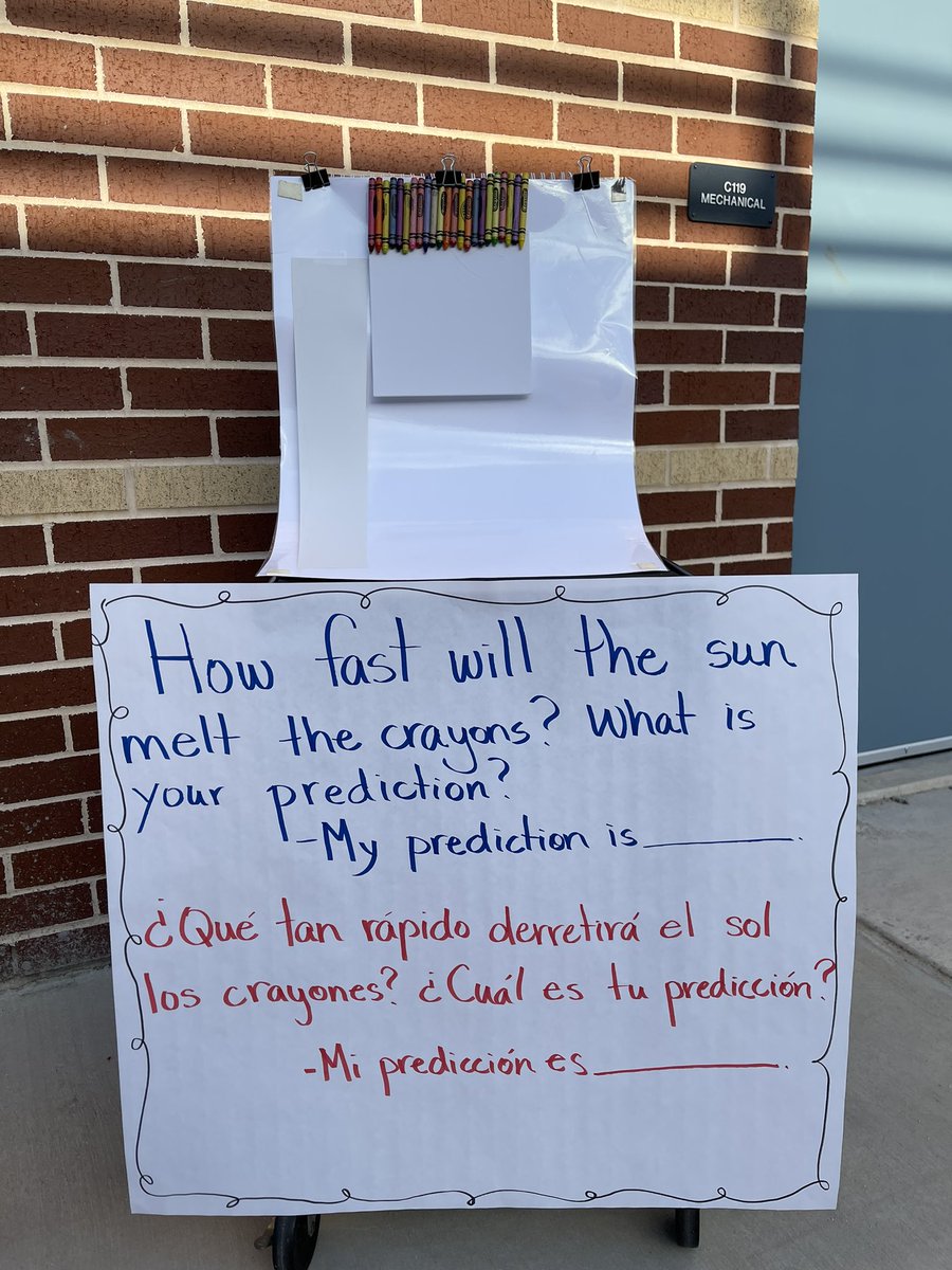 Diana_IGuerra's tweet image. It’s very hot 🌞in San Antonio! Let’s see how fast the sun will melt these crayons 🖍️
El experimento de hoy. ¿Que tan rápido se derretirán estos crayones con el calor del sol 🌞?
@NISDWWT @NisdBILESL #funexperiment #itshotintexas