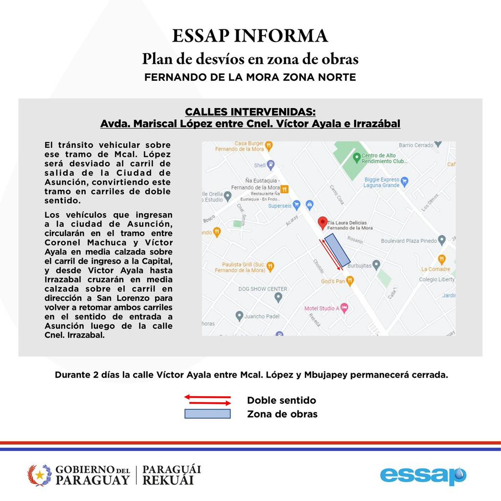 civsa_py's tweet photo. ATENCIÓN, DESVÍO. https://t.co/GhhKpZm0kt