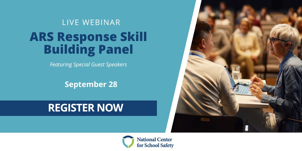 Join us on 9/28 for the ARS Response Skill Building Panel live webinar and hear from various school safety professionals as they discuss coordinated approaches to tip scenarios. Register now: ow.ly/kvrv50PIAq9
