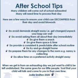 It’s important to remember that many little ones need time to process their day when they return home from school. 

If your child struggles and is prone to being emotional once they get home try these tips from Jodie Smitten 🥰