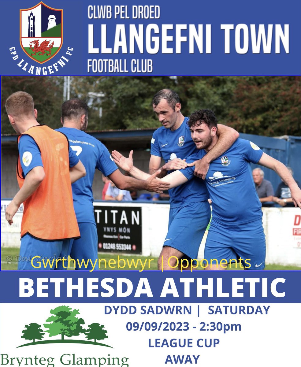 LlangefniTownFC's tweet photo. BETHESDA AWAY ON SATURDAY 

Byddwn yn chwarae yn erbyn Bethesda dydd Sadwrn yma mewn gêm gwpan.  

League cup match on Saturday away to Bethesda Athletic.   2:30 kickoff https://t.co/9wygd1IOby