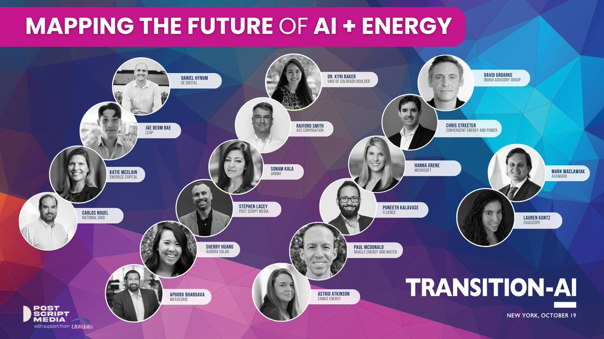 Join us on October 19th for Transition-AI: New York — a one-day interactive event designed for leaders and practitioners in the renewable energy, utility, technology and financial sectors. Early bird pricing ends Friday, so get your ticket now ➡ bit.ly/Transition-AI-…