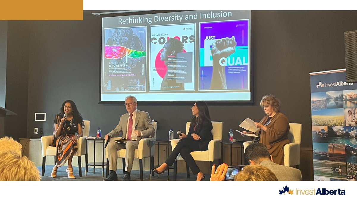 Invest_Alberta's tweet image. Calgary&apos;s tech community celebrated Mphasis&apos; one-year anniversary in Alberta. @Mphasis, CEO @nitinrakesh and Minister @nateglubish discuss tech growth, talent, and investment. As well, we enjoyed a critical women-in-tech discussion. Exciting times in #AlbertaTech