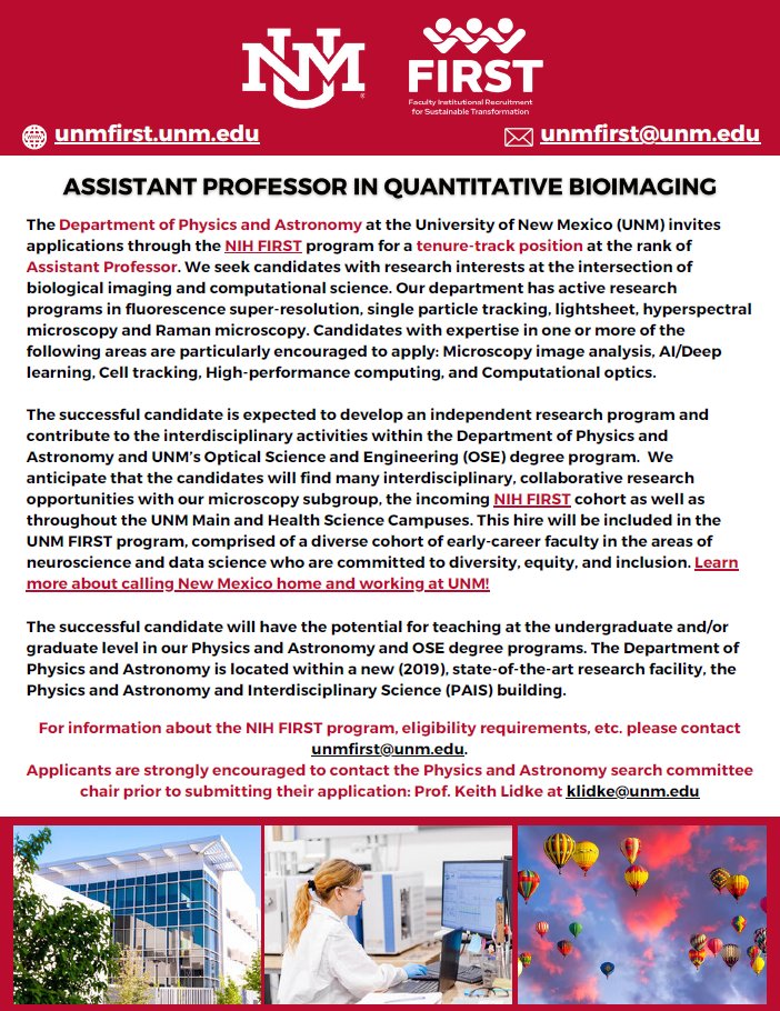 unmfirstprogram's tweet photo. Learn more about who our Physics &amp; Astronomy Department is looking for! Last round of applications due by Nov. 1: https://t.co/9aG3BMLEs0

#physics #astronomy #AcademicTwitter #tenuretrackpositions #nihfirst #unmfirst https://t.co/ndriMIqeDB