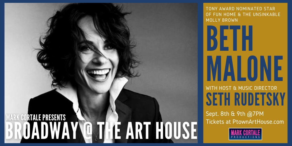 SethRudetsky's tweet image. We’re headed back to school and I’m Changing My Major to @thebethmalone! Close out the summer with high belting and hilarity from the Tony Nominated star of #FunHome &amp;amp; #TheUnsinkableMollyBrown — tomorrow and Saturday at @ptownarthouse! Tix at PtownArtHouse.org
@MarkCortale