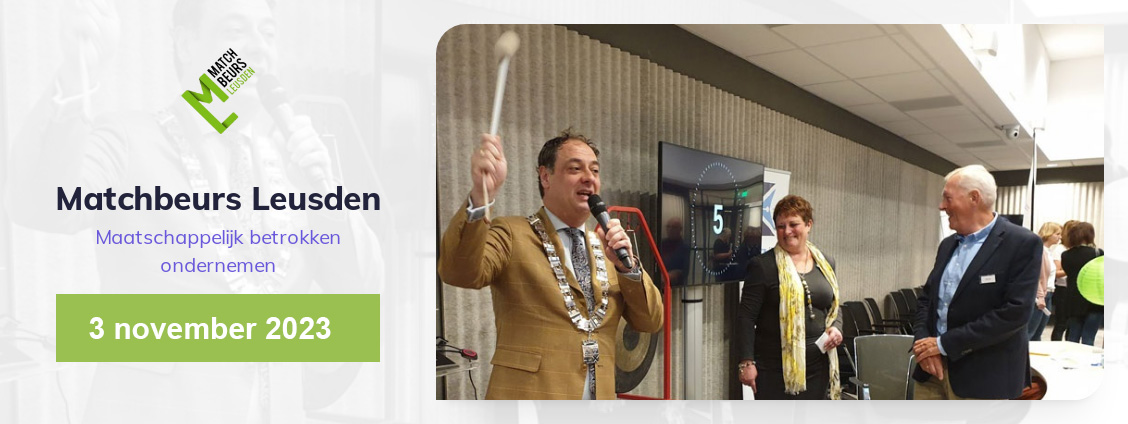 Ondernemer in Leusden en maatschappelijk betrokken? Dan is de Matchbeurs wat voor jou. Kijk op MatchbeursLeusden.nl