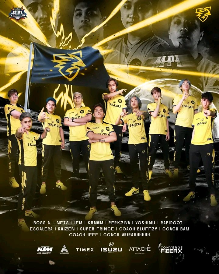 ONICPhilippines's tweet photo. Our #RoadToM5 begins tomorrow.
Here's hoping that the stars will finally align upon us.
We will give our all for you, mga ka-ONIC! 💛🖤
#LakasNgPinas #MPLPhilippines #MPLPH #itsONICtime #KTMBikeIndustries #AnterioreSolutions #TIMEXPH #IsuzuSubic #ReadyAnywhere #TheGameChanger https://t.co/LVOXpnhtyh