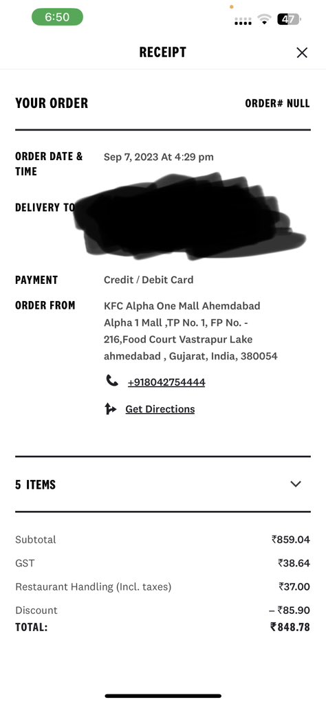 Nandu080792's tweet photo. @KFC_India @kfc Please don’t take online orders in Ahmedabad. You got the most unreliable outlets and delivery partners and in Ahmedabad. Your customer care took 3 hrs to get me informed that order my was cancelled. Pathetic https://t.co/mkSdALXKcn