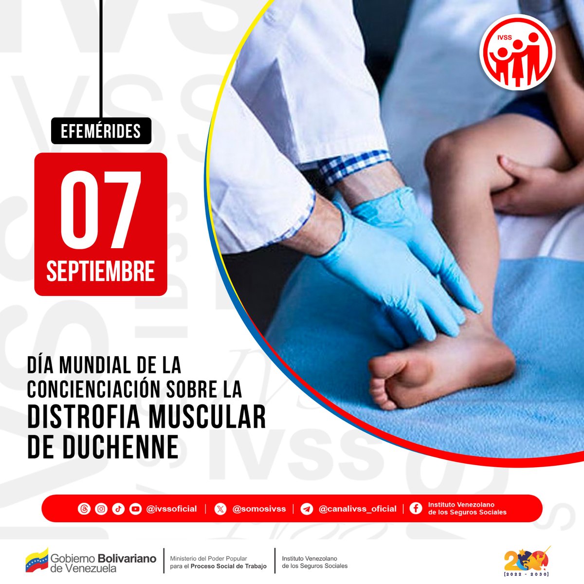 #7Sep | Esta enfermedad se caracteriza por una debilidad progresiva de la cintura pélvica en la infancia a partir de los 2 o 3 años, lo que provoca problemas para desarrollar un movimiento adecuado. 

#PuebloMásMaduro

<a href="/NicolasMaduro/">Nicolás Maduro</a>
<a href="/MagaGutierrezV/">Magaly Gutiérrez Viña</a>
<a href="/MinTrabajoVE/">Ministerio del PP para el Proceso Socia de Trabajo</a>
<a href="/torrealbaf/">Francisco Torrealba</a>