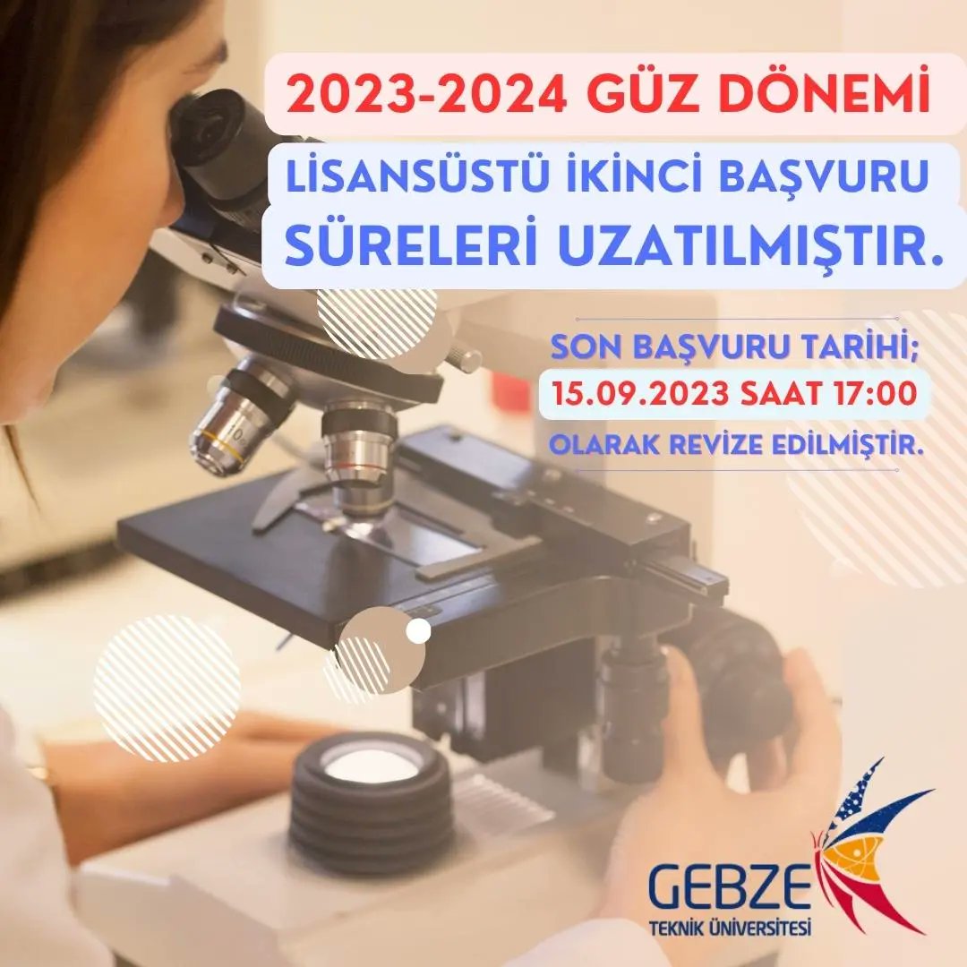 GtuEduTr's tweet photo. Lisansüstü başvuru yapacak olanların dikkatine! https://t.co/k2z2Poa45i