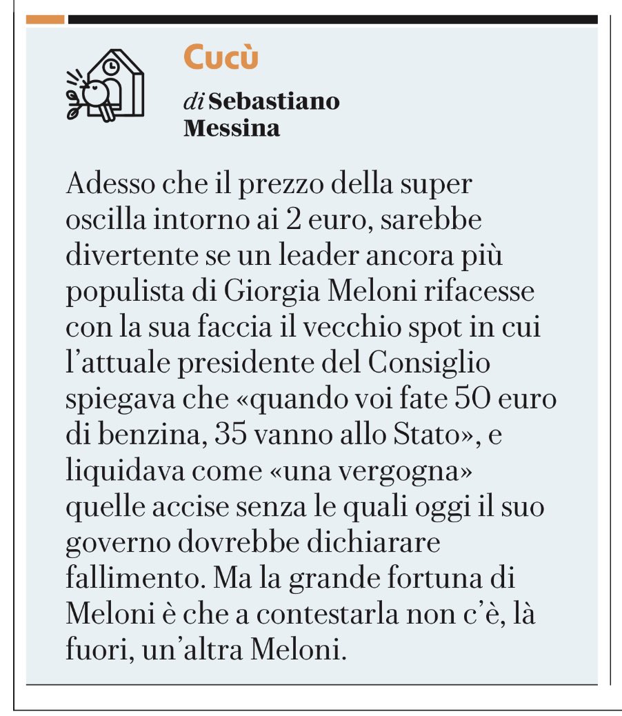 sebmes's tweet photo. La Meloni e le accise. https://t.co/a52ymAWfib