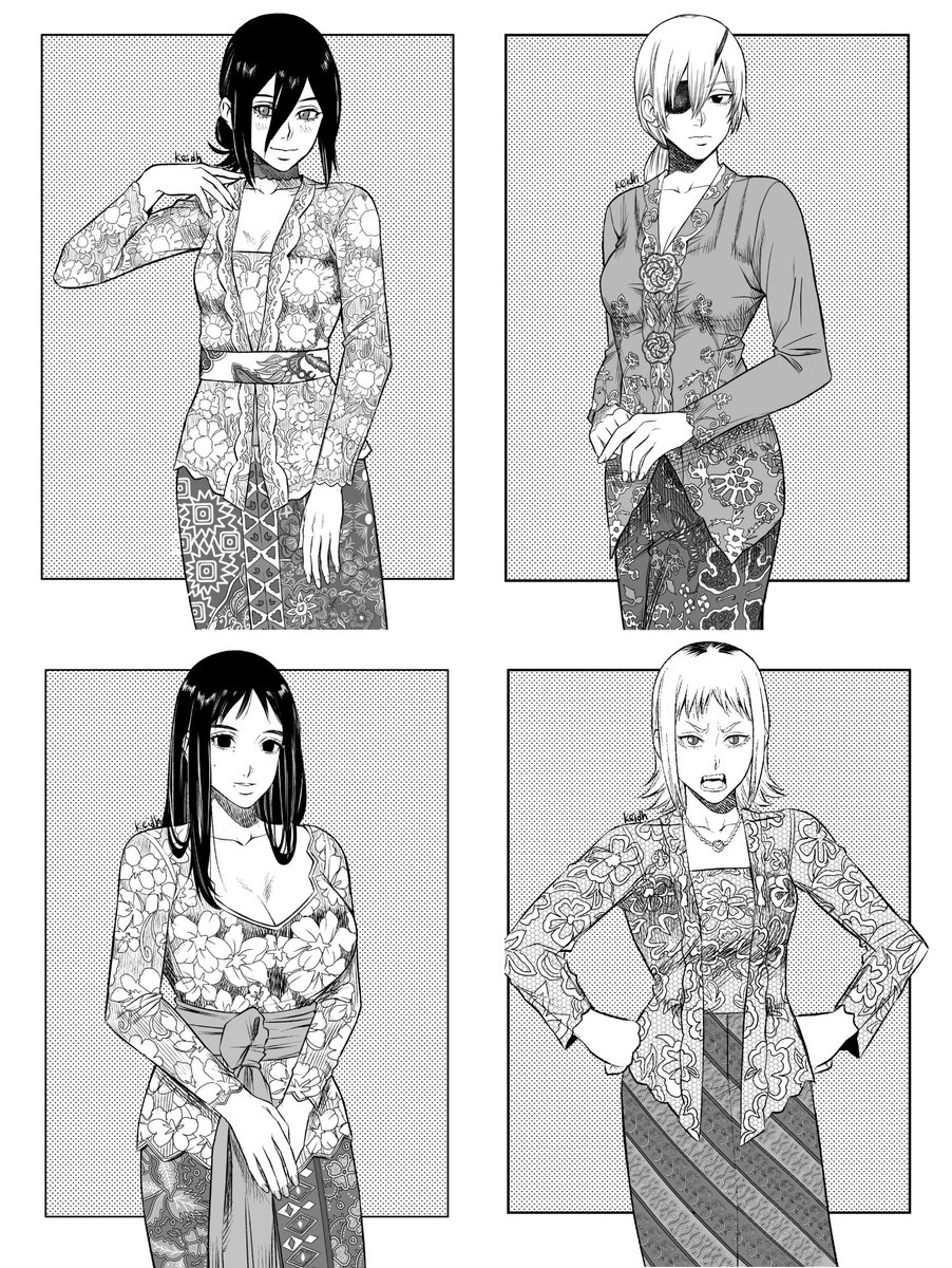 All Chainsaw Man girls in kebaya that I drew before. I'll do the