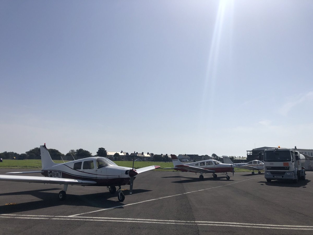 EGFF_GA's tweet photo. Refuelling the Aeros Flight Training flight line (2 x PA28 &amp; 1 x PA38) yesterday.  Great to see our neighbours busy and making the most of the weather.

#FlightTraining #Aviation #Cardiff #CardiffAirport #EGFF #PrivateFlying #GeneralAviation #UKGA #Flying #PrivateFlyer #Aeros https://t.co/bOhZV0yZIQ
