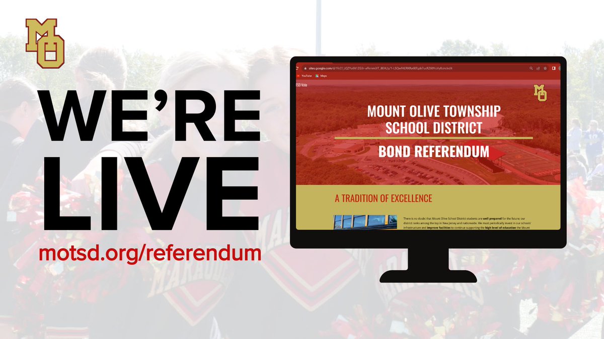 We’re 1 week into the 2023-24 school year and we're excited to share with you our plans for the future. Check out our newly launched bond referendum website to learn about proposed plans for the Mount Olive Township School District: motsd.org/referendum