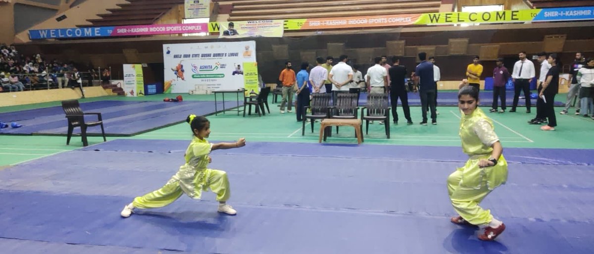 JKSportsCouncil's tweet photo. Two days #KheloIndia women's Wushu league commences today.
Today Secretary @JKSportsCouncil Ms. @nuzhatjehangir inaugurated 02 days Khelo India women's Wushu league championship at #SKISC Srinagar, In which 700 girls from 15 districts of the UT J&K are participating. https://t.co/dFZw4myWoT